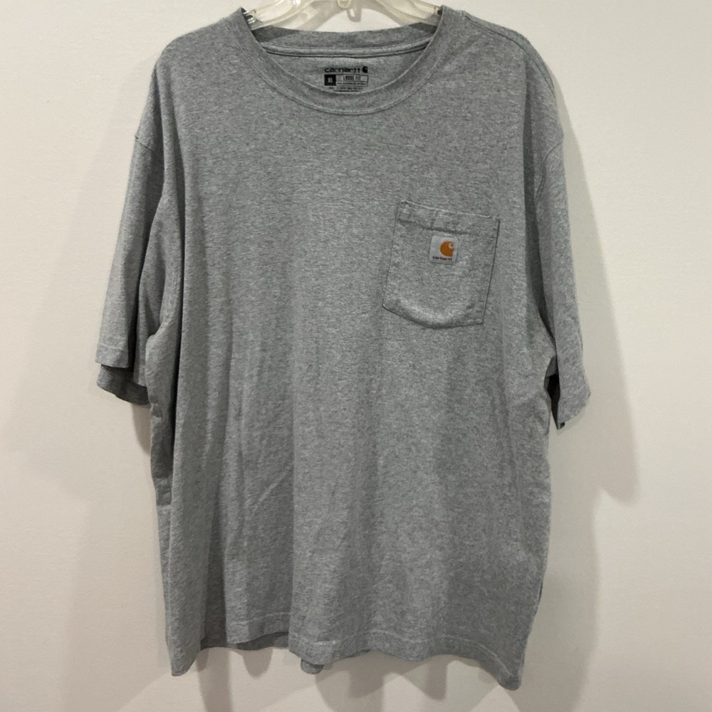 Carhartt T-Shirt Men's XL Heather Gray Loose Fit Heavyweight Short Sleeve Work